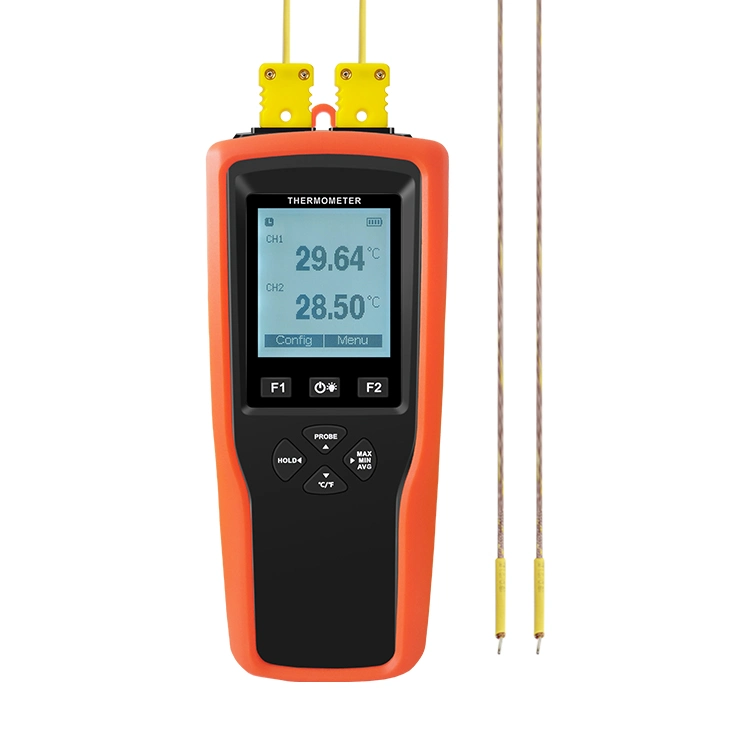 Yet-620L Digital LCD K-Type Probe Double Channels High Accuracy Temp Measuring Thermocouple Thermometer